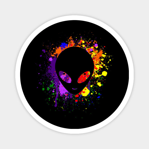 Paint Splatter Alien Magnet by GrimDork